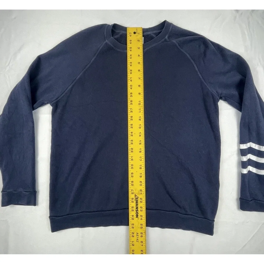 SOL ANGELES SWEATSHIRT XL NAVY CREWNECK PULLOVER STRIPE SLEEVE MAFE IN USA